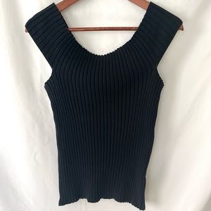 Black knit off the shoulder top